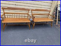 65775 ETHAN ALLEN Solid Maple Settee Sofa Bench Couch