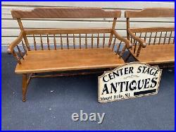 65775 ETHAN ALLEN Solid Maple Settee Sofa Bench Couch