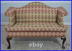 66212EC STATTON Chippendale Upholstered Loveseat w. Cherry Legs