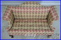 66212EC STATTON Chippendale Upholstered Loveseat w. Cherry Legs