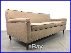 70 Vintage Mid Century Modern Sofa Couch Beige Tweed Probber, McCobb Era