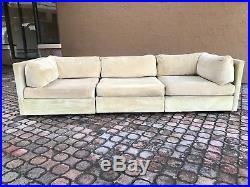 70's Vintage 3pc Selig Modular Sectional Sofa Mid Century Modern Baughman Era