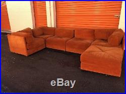 70's Vintage 6pc Selig Modular Sectional Sofa Mid Century Modern Baughman Era