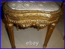 7 Pc Amazing Rare French Antique 19 Century Louis XVI Gilt Cane Carved Sofa Set