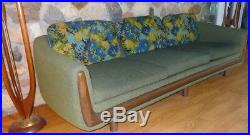 8 FOOT Mid Century Couch Pearsall ORIGINAL Beautiful Upholstery