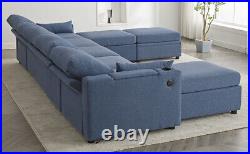 8 Modular Sectional U Shape Couch withStorage USB Port Cup Holder Convertible Sofa