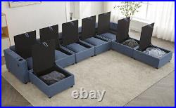 8 Modular Sectional U Shape Couch withStorage USB Port Cup Holder Convertible Sofa