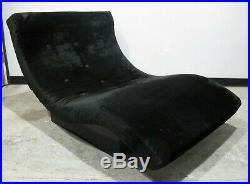 ADRIAN PEARSALL STYLE BLACK VELVET WAVE CHAISE LOUNGE CHAIR mid century modern