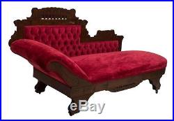 AMERICAN VICTORIAN EASTLAKE CHAISE LOUNGE 19TH Century (1800s)