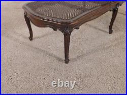 ANTIQUE 1940s French Louis XV Walnut & Cane Chaise Lounge