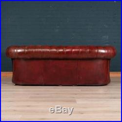 ANTIQUE 20thC CHESTERFIELD LEATHER SOFA WITH BUTTON DOWN SEATS c. 1920