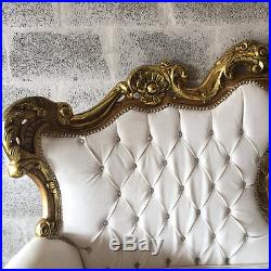 Antique Big Sofa/settee/couch In Italian Rococo Style In White Material