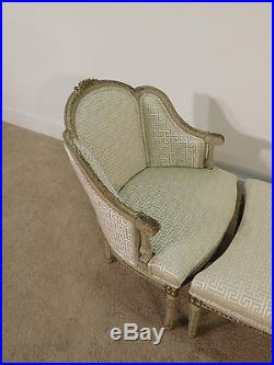 ANTIQUE French Louis XVI 3-Part Duchesse Chaise Lounge Longue Settee c. 1870