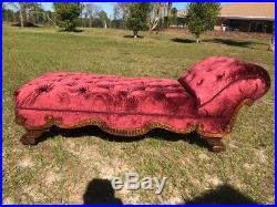 ANTIQUE French Victorian CHAISE LOUNGE. Newly recovered, Truly Breath taking
