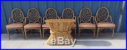 AUTHENTIC McGuire Dining Room TABLE Bamboo Wheat Sheaf & 6 Chairs