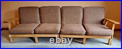 A. BRANDT Ranch Oak Sectional Couch 4 Seats Brown Cushions Mid Century Moden