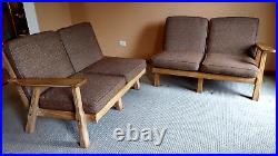 A. BRANDT Ranch Oak Sectional Couch 4 Seats Brown Cushions Mid Century Moden