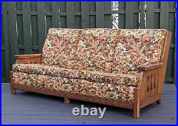 A. Brandt Ranch Oak Western Floral Sofa Couch Furniture Cottagecore Bowtie VTG