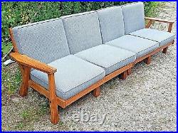 A. Brandt Ranch oak Mid Century Modern 2 pc sectional sofa couch