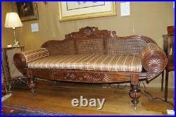 A Fabulous Antique British Colonial West Indies Mahogany Cane Settee C. 1840