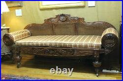 A Fabulous Antique British Colonial West Indies Mahogany Cane Settee C. 1840