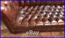 A Pair Of Authentic Leather Chesterfield Love Seats Wonderful Condition
