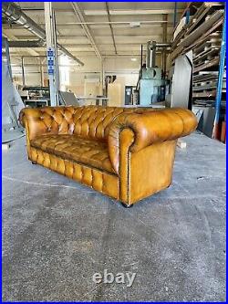 A Very Good Vintage MidC Leather Chesterfield Sofa In original Leathers