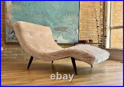 Adrian Pearsall Craft Assoc Walnut Wood Wave Chaise Lounge Chair Mcm Vtg Modern