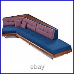 Adrian Pearsall Craft Associates Blue 2300-S Boomerang Sofa