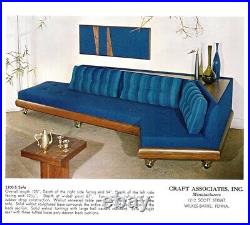 Adrian Pearsall Craft Associates Blue 2300-S Boomerang Sofa