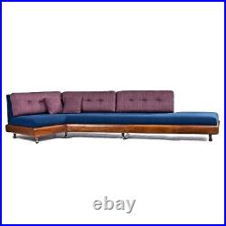 Adrian Pearsall Craft Associates Blue 2300-S Boomerang Sofa