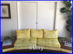 Adrian Pearsall Mid Century Modern Walnut Boomerang Sofa with Planter End Tables