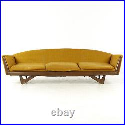 Adrian Pearsall Style Mid Century Walnut Gondola Sofa