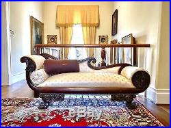 American Classical Empire Mahogany Recamier Chaise Lounge