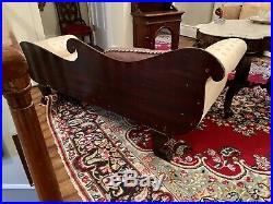 American Classical Empire Mahogany Recamier Chaise Lounge