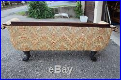 American Empire Antique Walnut Carved Sofa 87 Victorian Claw Feet 19th C. Ships
