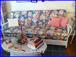 American White Wicker Sofa Couch Fold-out Bed Lomodi Antique Rare 1920-1930