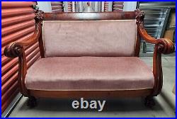 Antigue Mahogany Settee With Two Matching Chairs