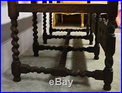 Antique 1800's Carved Oak Barley Twist Settee Sofa Bench