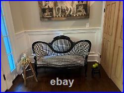 Antique 1800's Victorian French Style Houndstooth Loveseat/Settee