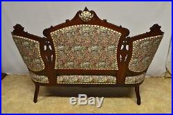 Antique 1800's Victorian Renaissance Walnut 3 pc Parlor Set Sofa 2 Chairs