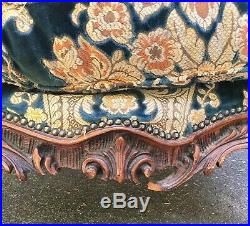 Antique 1800s Sofa & Two Chairs French Italian Victorian Carved Ornate Large Set