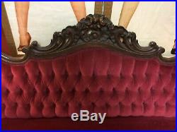 Antique 1860s Victorian Rosewood Sofa Couch. Beautiful And Stunning! Seven Feet