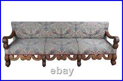Antique 18th C. William & Mary Mahogany Carved Settle Bench Sofa Empress Hotel