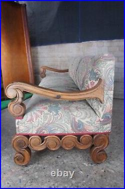Antique 18th C. William & Mary Mahogany Carved Settle Bench Sofa Empress Hotel