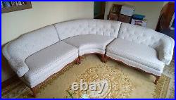Antique 1950s 3-Piece Sectional Sofa? Fully Reupholstered? One Owner? Nice
