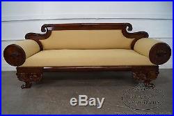 Antique 19th Century American Empire Mahogany Carved Sofa