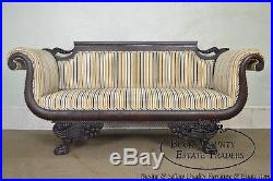 Antique 19th Century Classical Carved Mahogany Duncan Phyfe Style Sofa