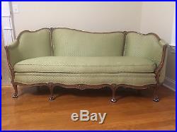 Antique 19th Century Fruitwood French Style Sofa with Carved Floral Accents
