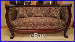 Antique 19th Century Sofa, Exc Con Original Wood Finish, New Period Upolstry